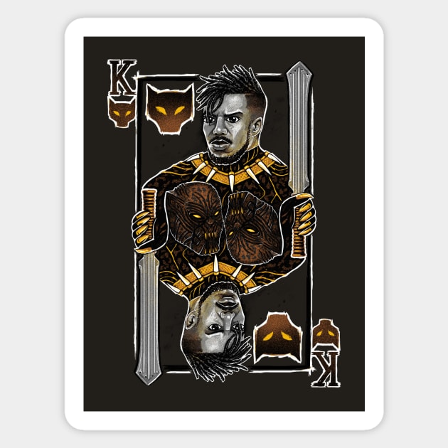 Killmonger King Card Sticker by c0y0te7